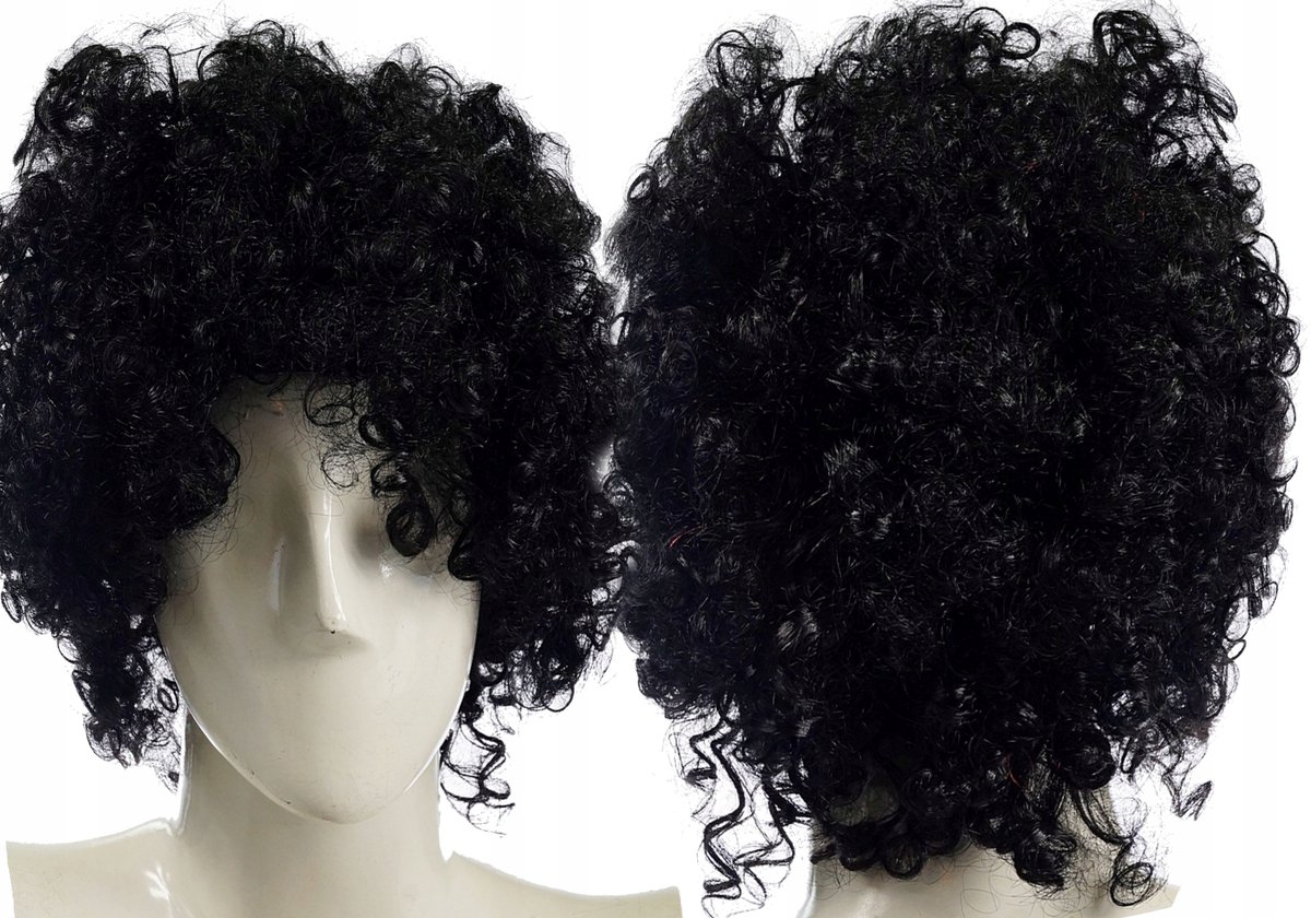 Zwarte Afro Pruik - Krullend Kort Haar - E1278