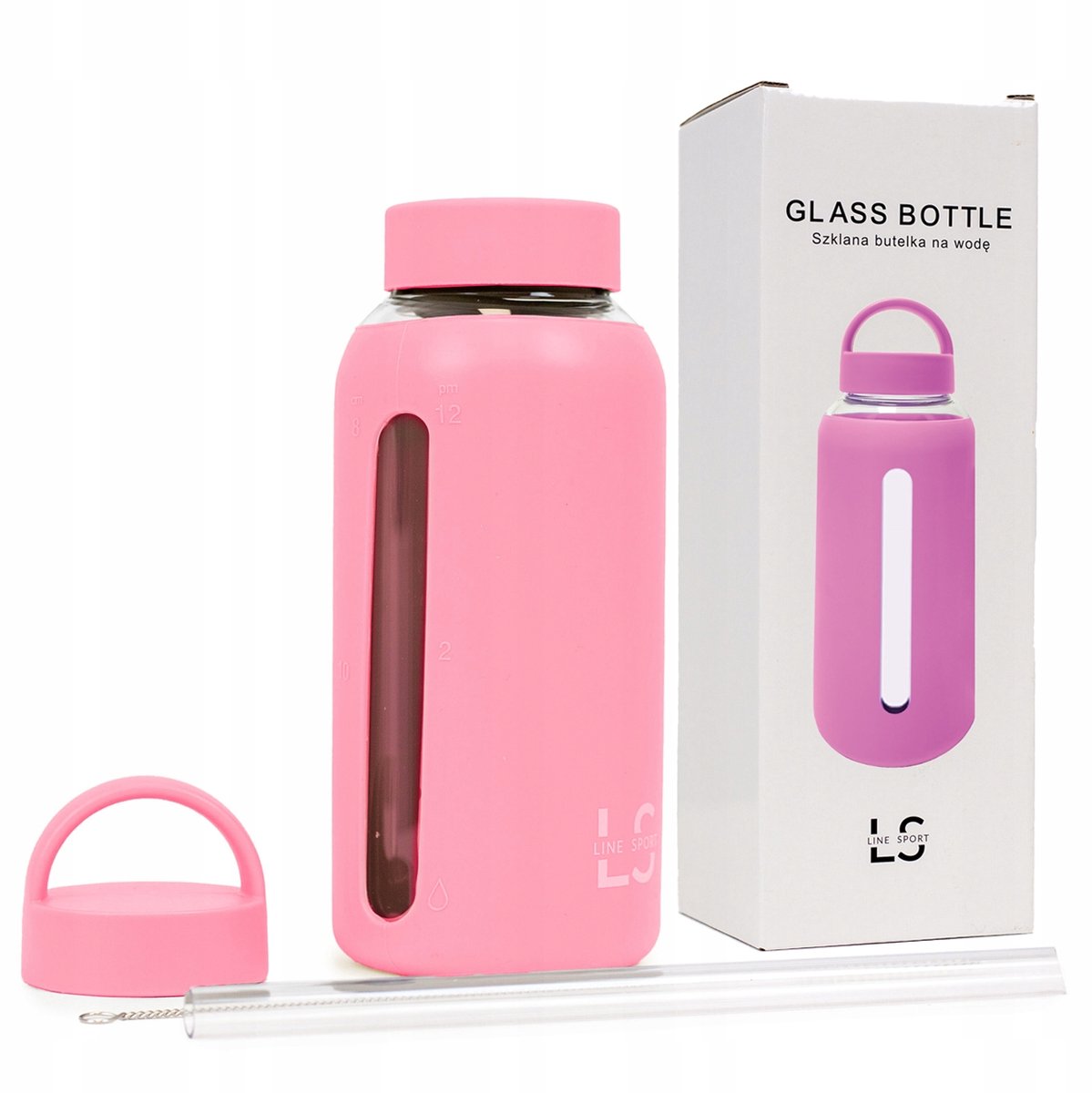 Merkloze Glazen Waterflesjes met Siliconen Schoffels - 800 ml