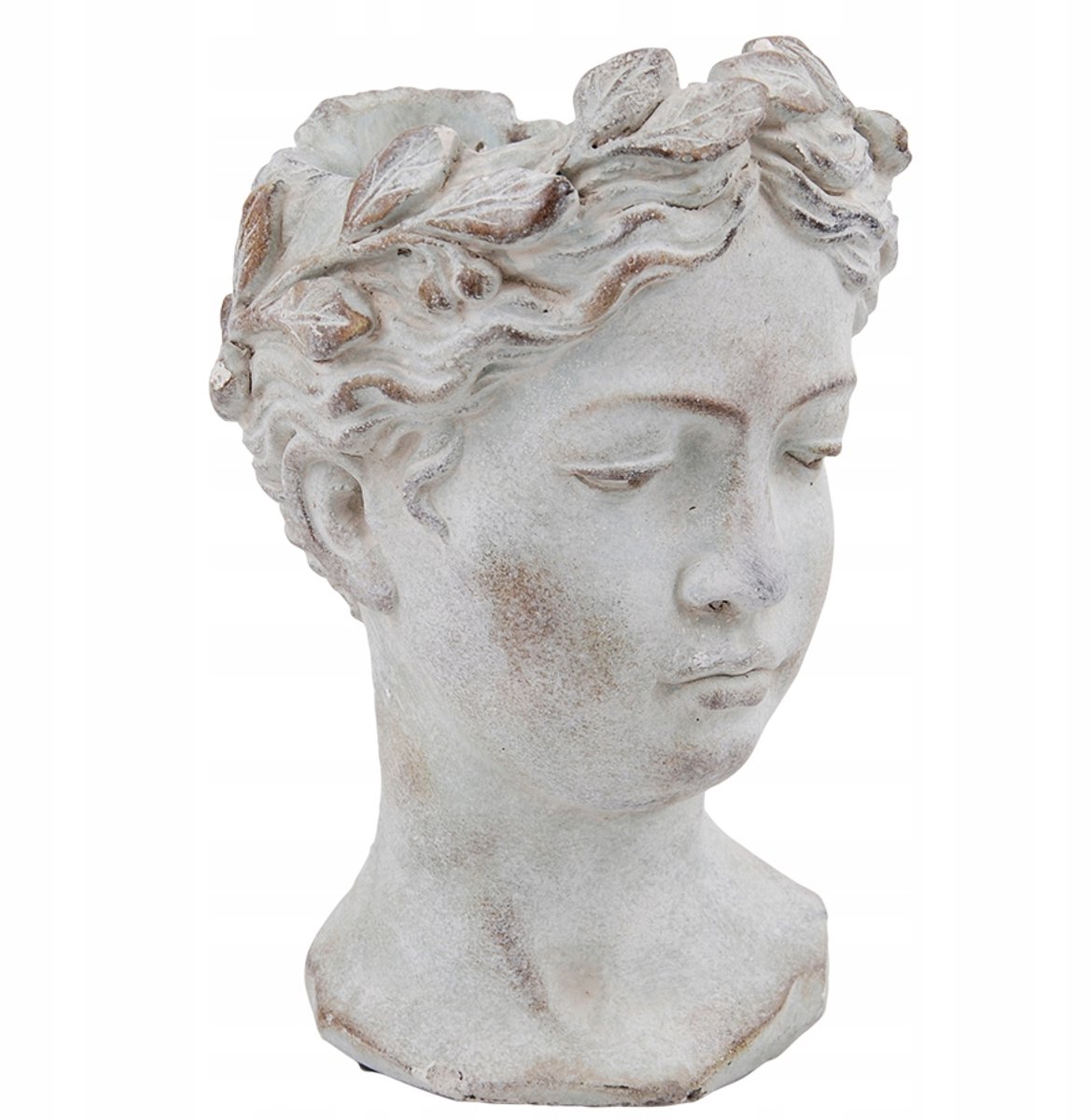 Betonnen Pot Madonna Hoofd - Grijs, 21x10cm