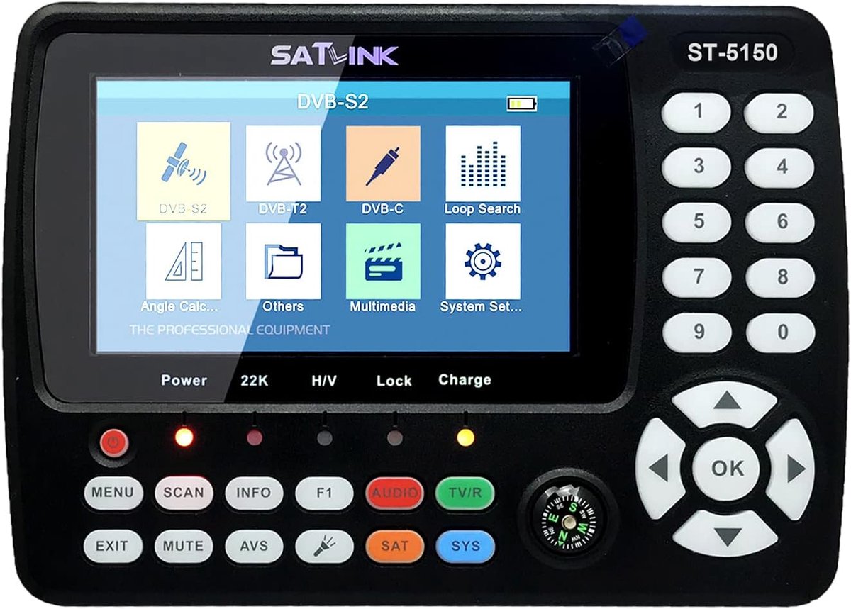 Satelliet Finder - 4.3" TFT-LCD - DVB-S2/T2/C Combo - Ondersteunt H.265 HEVC - ShopVlot