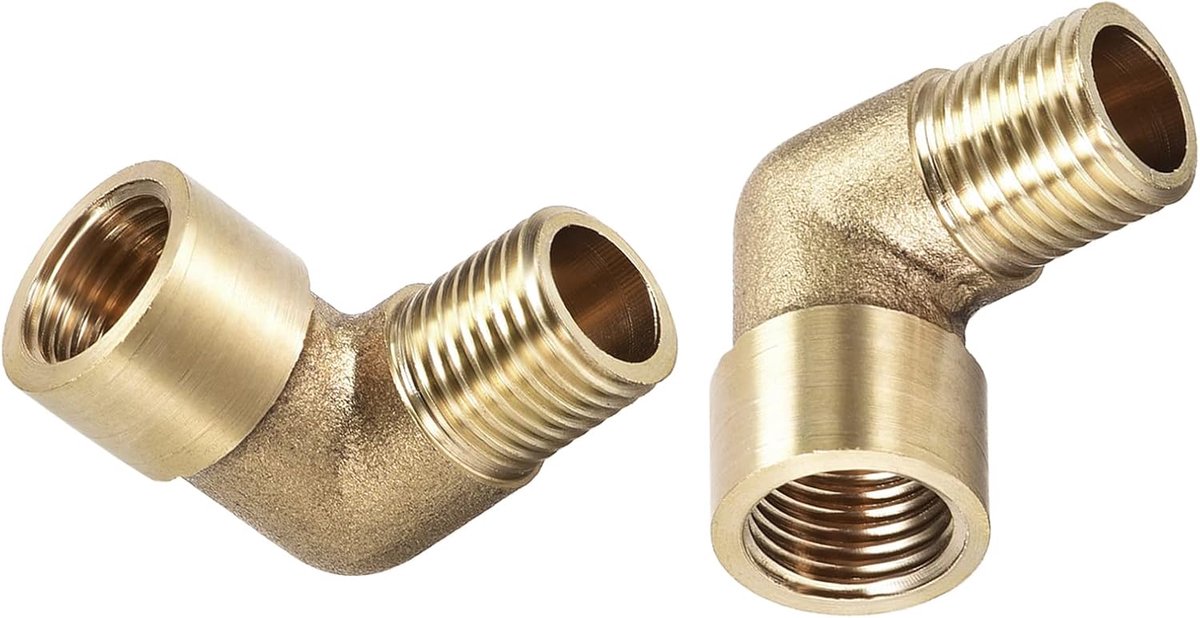 Loodgietersfitting 1/4 inch BSP - 90° hoek - messing - ideaal voor watervoorziening - ShopVlot