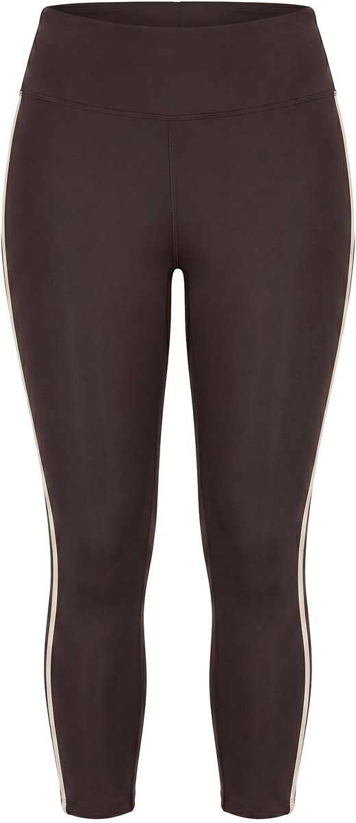 Studio Untold - Dames - Sportlegging hoge taille zijstrepen - Mahoniebruin - Maat 42+