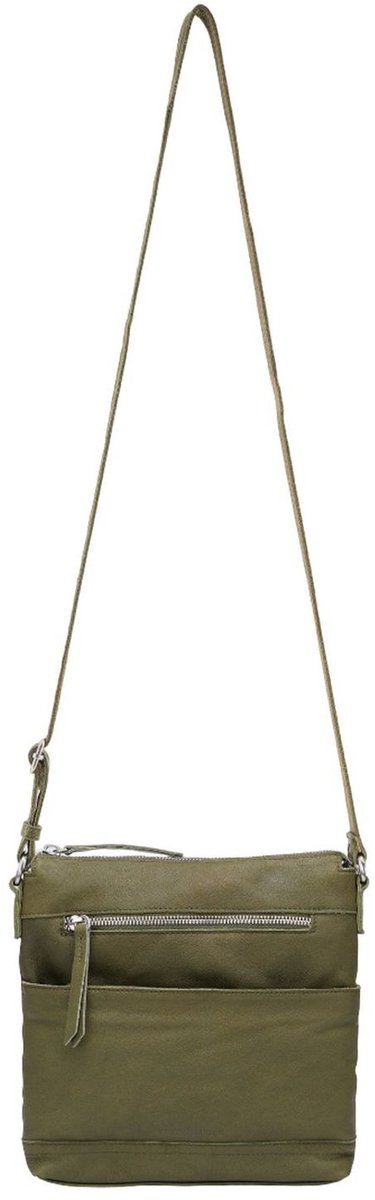 FREDsBRUDER Leren schoudertas Pocket Play Collection Crossbag With Zip-Pockets Forest Green olijfgroen