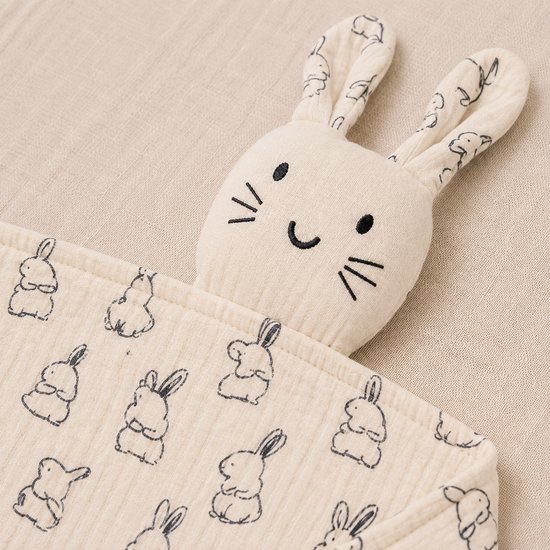 Zachte Bunny - Hydrofiel Knuffeldoekje Baby - Droomdotje van Merkloos — afbeelding 4