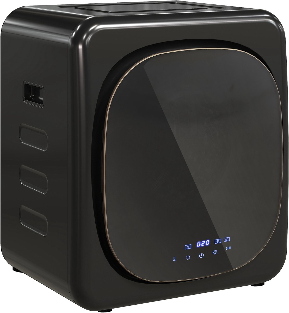 Sogiol® Compacte Wasdroger - Droger met Timer - maakt van roestvrij staal en ABS - 48x40x56 cm 4kg - Zwart