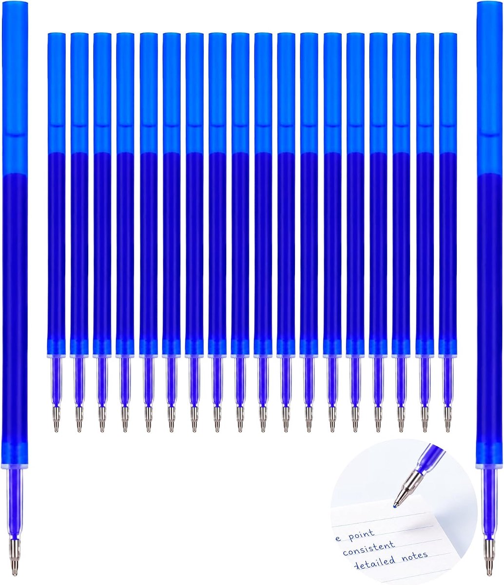 Vloeibaar en corrigerend schrijven, navullingen, thermogevoelige inkt, blauw, 0,5 mm, 20 navullingen, uitwisbare - ShopVlot