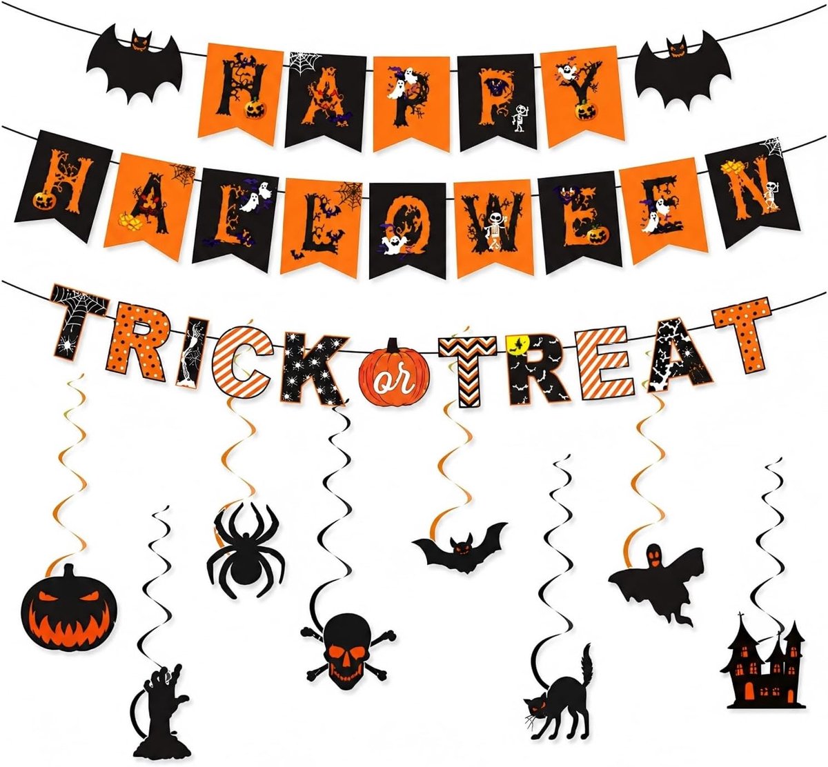 35-delige Halloween-decoratie voor binnen, herbruikbare feestdecoratie - ShopVlot