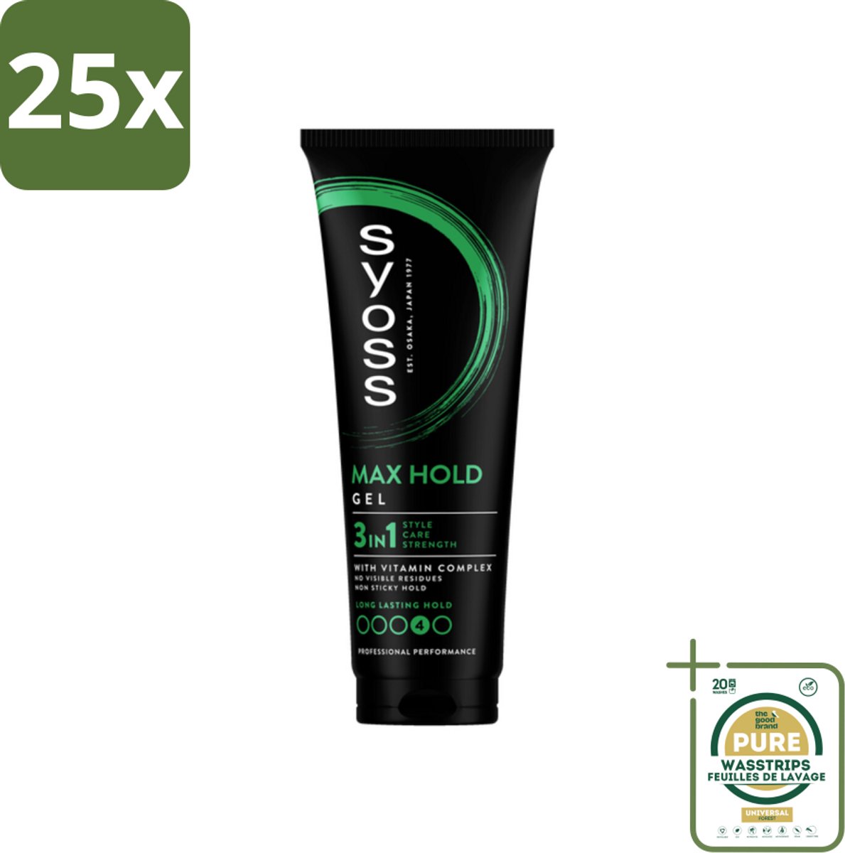 25 x Syoss - Max Hold - Haargel - Maximale Hold - 250 ml - Grootverpakking - Haar Fixatie - Haargel - Max Hold - Styling Gel - Haar Verzorging
