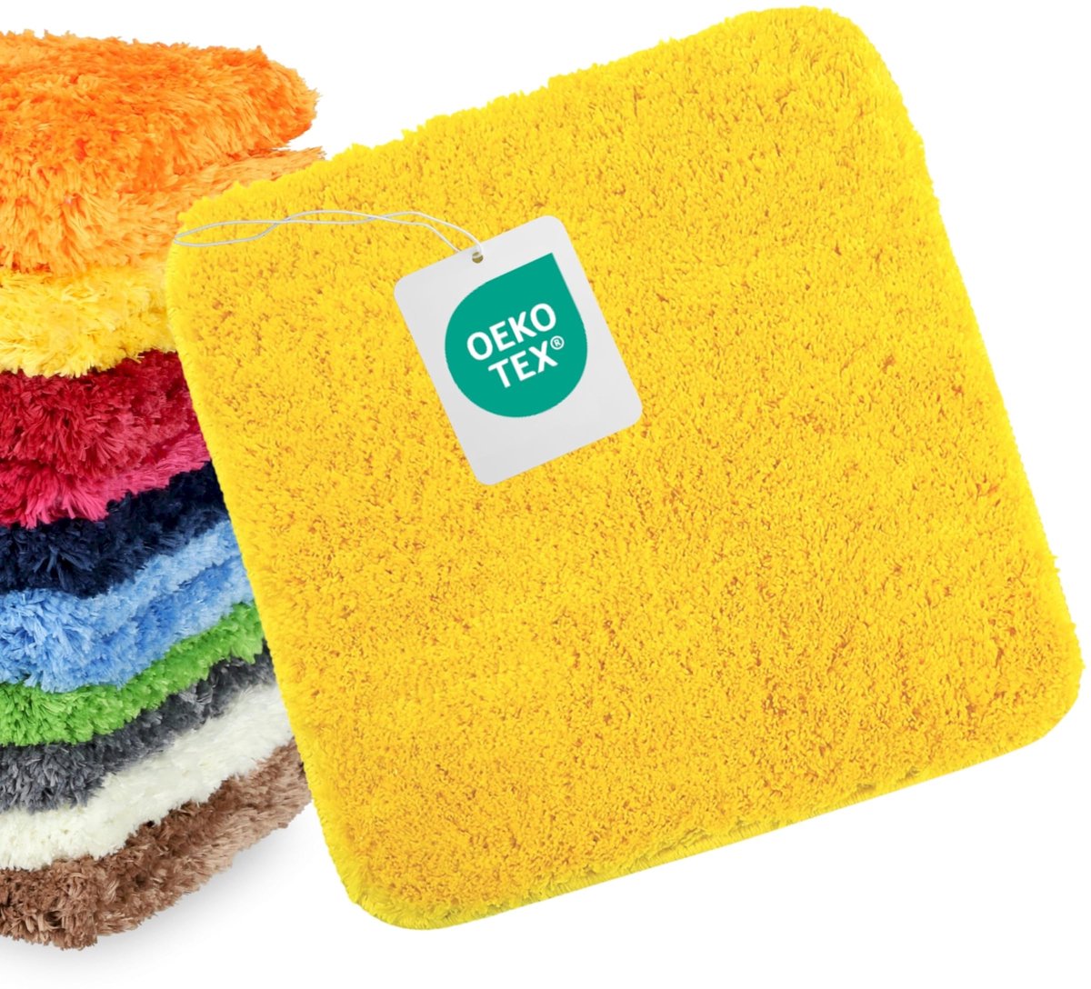 Badmat Geel 45x45 cm - Antislip & Maschinewasbaar - Combineerbaar tot set - Voor een frisse badkamer - ShopVlot