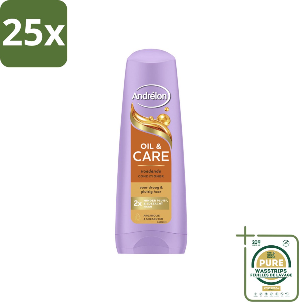 25 x Andrélon – Conditioner – Oil & Care – 200 ml - Grootverpakking - Droog Haar - Pluis - Haarvoeding - Haarverzorging - Arganolie