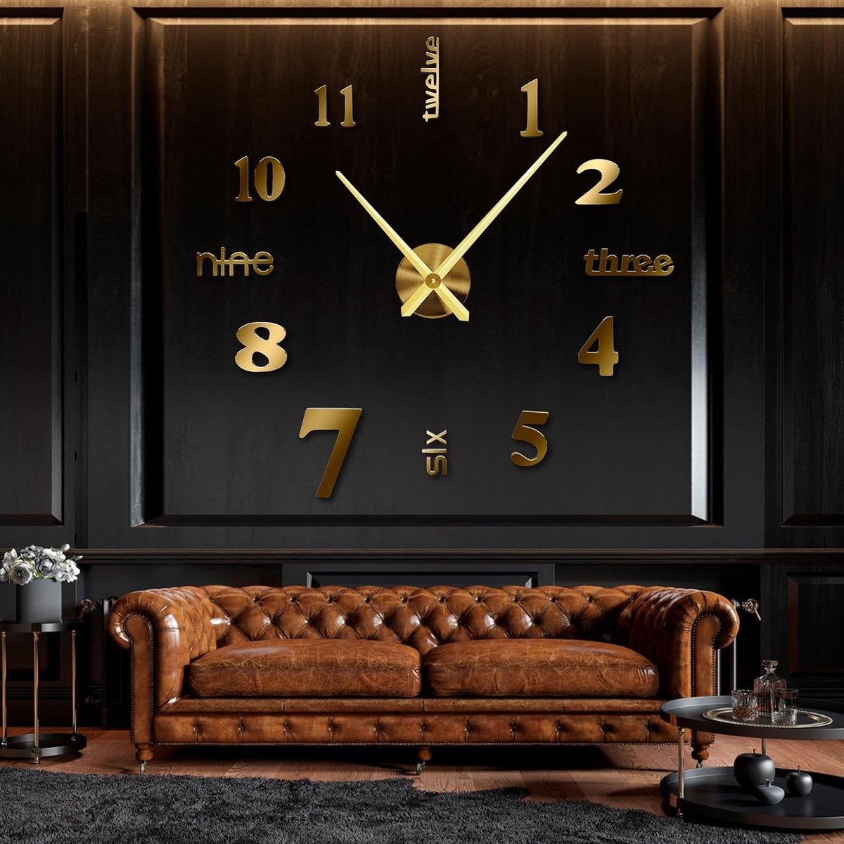 Wandklok moderne stijl - grote 3D-ontwerp - luxe decoratie - perfect voor kantoor of woonkamer - ShopVlot