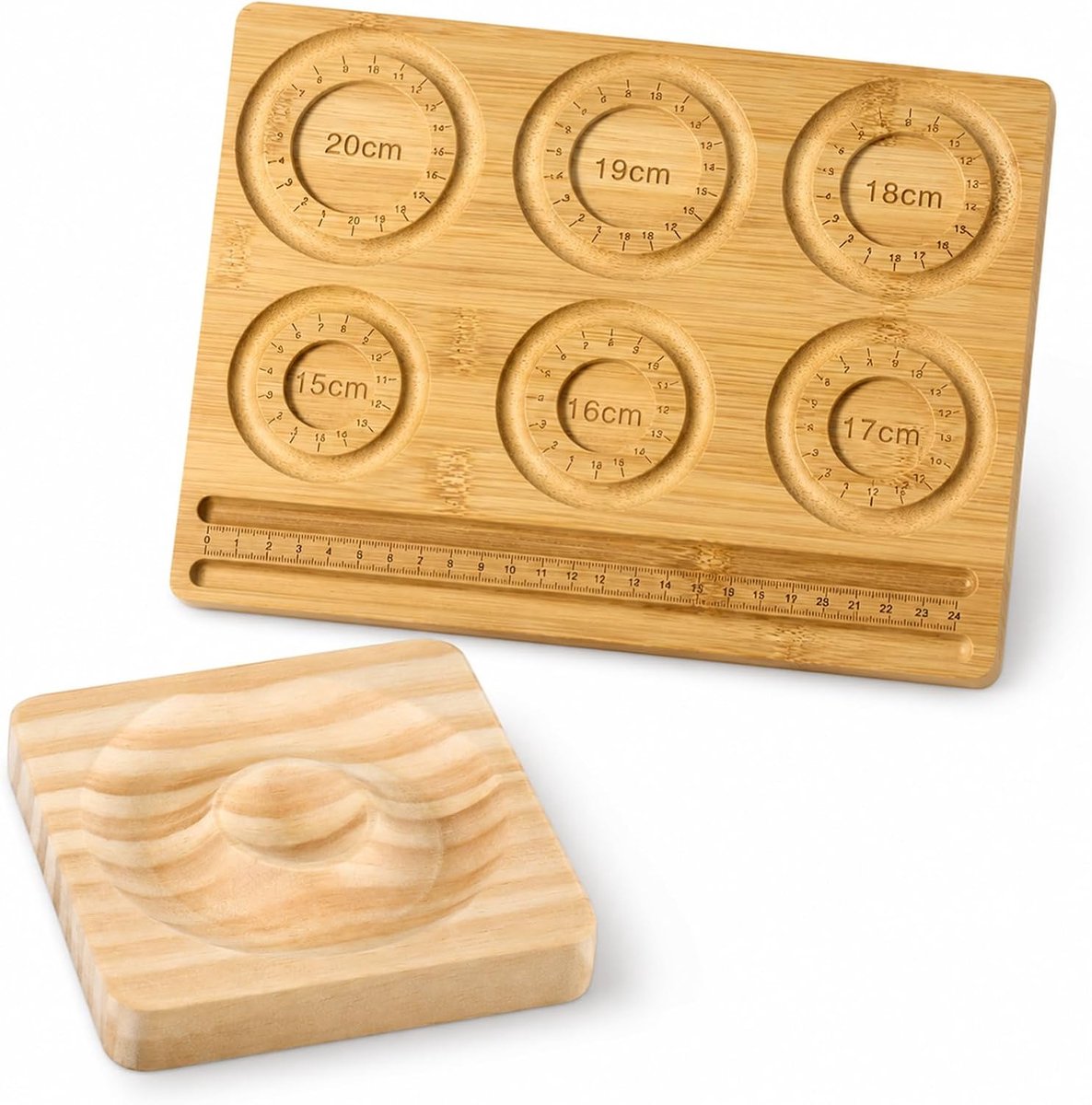 kralenbord 2-delig - bamboe sieradenbakje - met groeven en meetliniaal - ideaal voor armbandontwerpen - ShopVlot