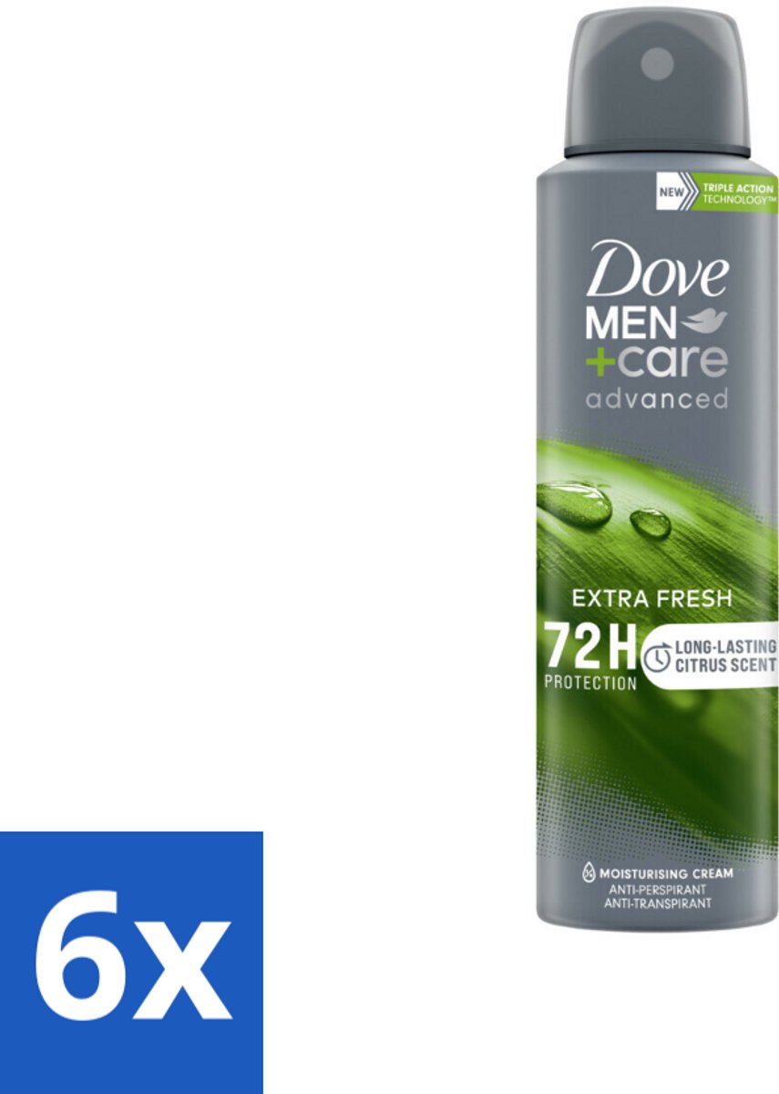 6 x Dove Men+Care Deodorant Spray - Extra Fresh - 150 ml - Mannen Deodorant - Anti-transpirant - Deodorant Spray - Langdurige Bescherming - Zweetvrije Oksels