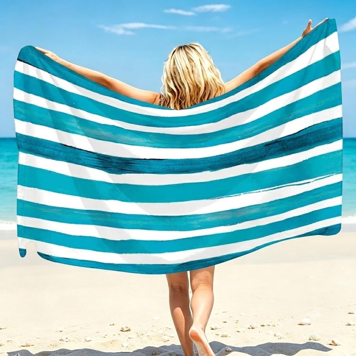 Strandhanddoek 63 x 80 cm - Dubbelzijdig Pluche - Zacht en Lichtgewicht - Ideaal voor de Strand - ShopVlot