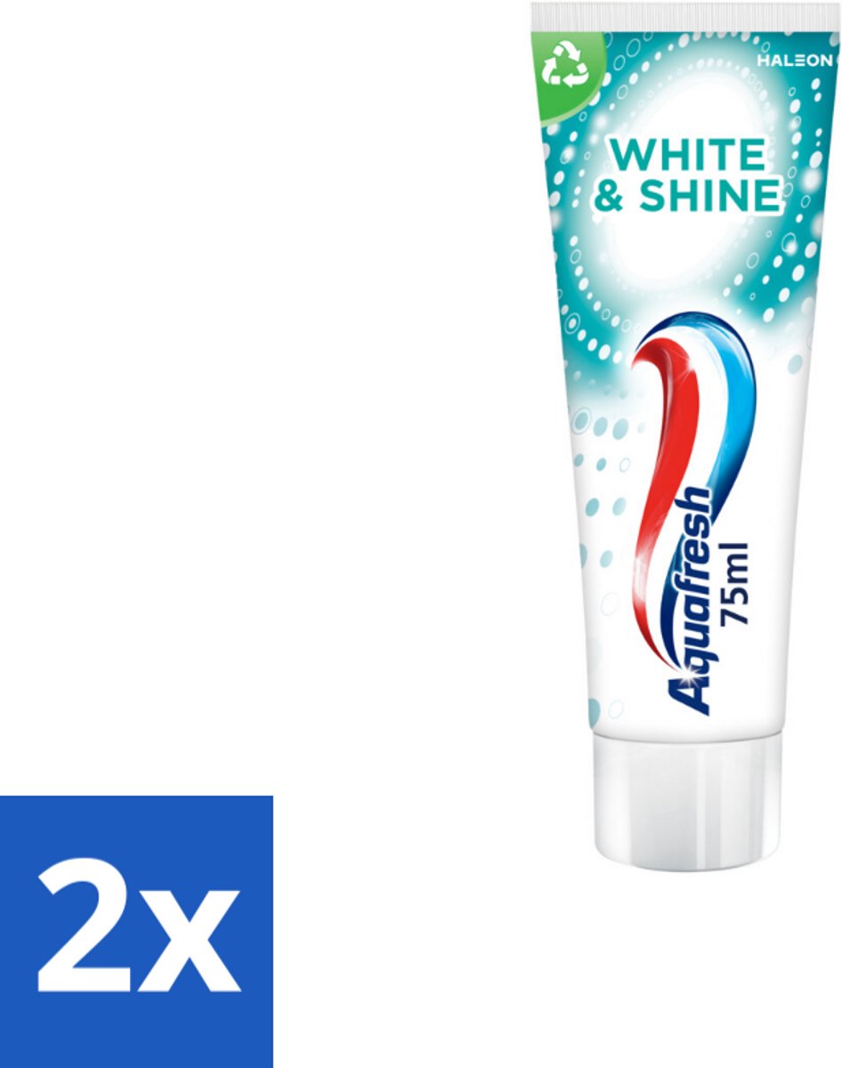 2 x Aquafresh White & Shine - Whitening Tandpasta - 75 ml - Tandpasta - Whitening - Glans - Vlekken - Tanden Bleken