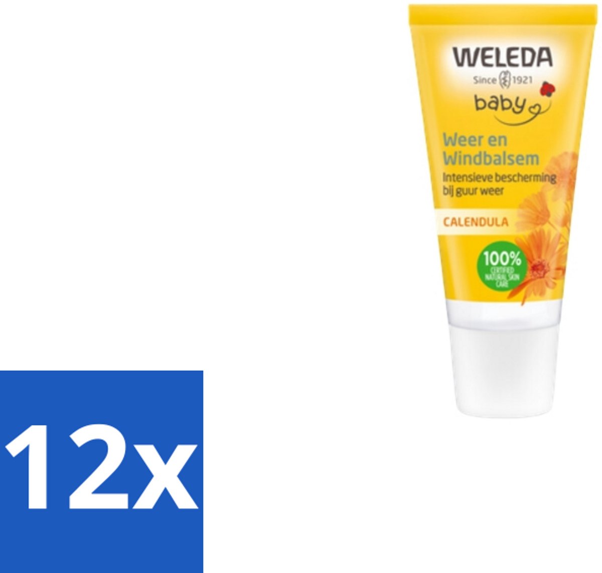 12 x WELEDA - Weer & Windbalsem - Baby & Kind Calendula - 30 ml - Baby Balsem - Baby Huid - Windbescherming - Koude Bescherming - Natuurlijke Balsem