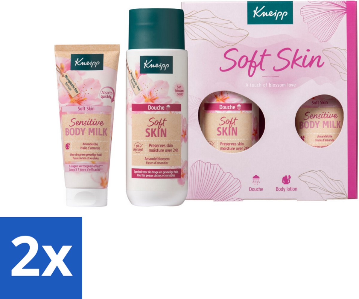 2 x Kneipp - Soft Skin Moments Geschenkset - Douchegel - Huidverzorging - Gevoelige Huid - Amandelbloesem - Amandelolie - Sheaboter