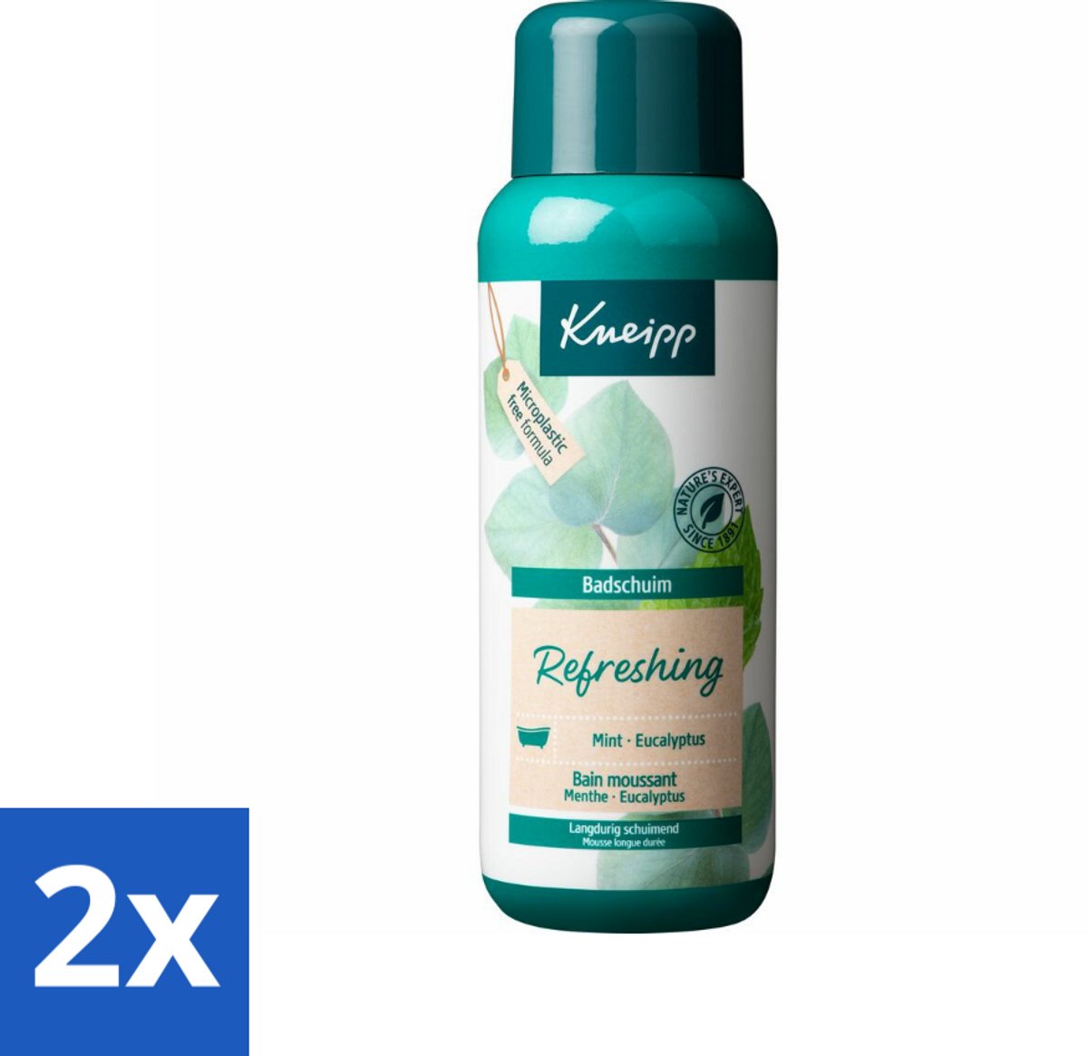 2 x Kneipp - Badschuim - Mint Eucalyptus - Verfrissend - 400 ml - Badschuim - Eucalyptus - Munt - Verfrissend - Ontspannend