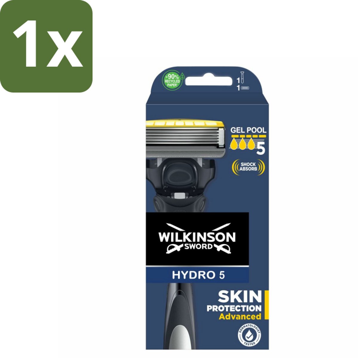 1 x Wilkinson Sword - Navulmesjes - Hydro 5 Skin Protection Advanced - Beschermend - 1 mesje - Scheermes - Scheren - Scherpen - Huidbescherming - Scherpen Met Menthol