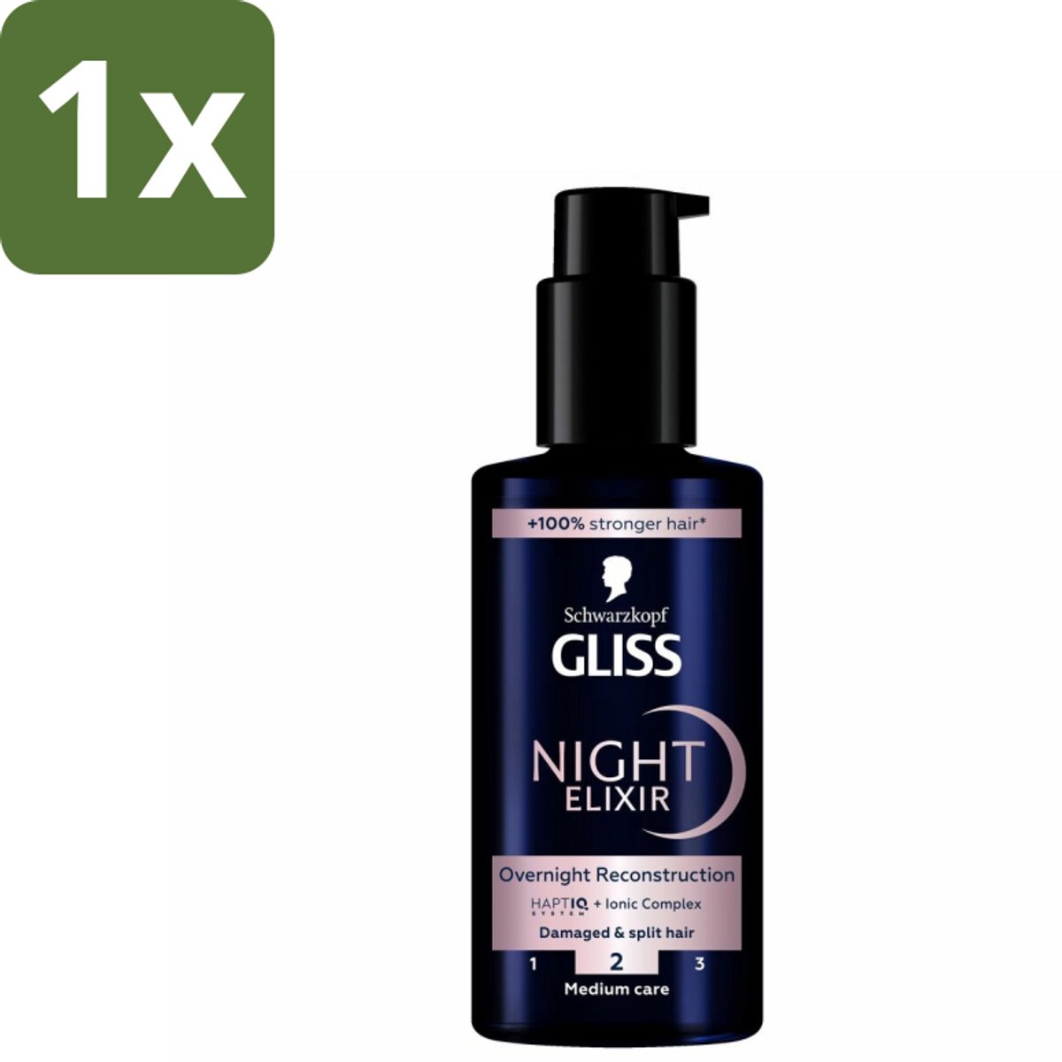1 x Gliss - Haarserum - Night Elixer Overnight Reconstruction - Tegen Gespleten Haarpunten - 100 ml - Haarserum - Gespleten Haarpunten - Nachtserum - Haarherstel - Haarverzegeling