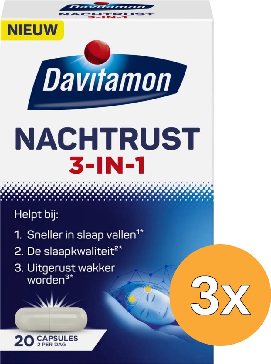 3x Davitamon Nachtrust 3-In-1 (20 capsules)