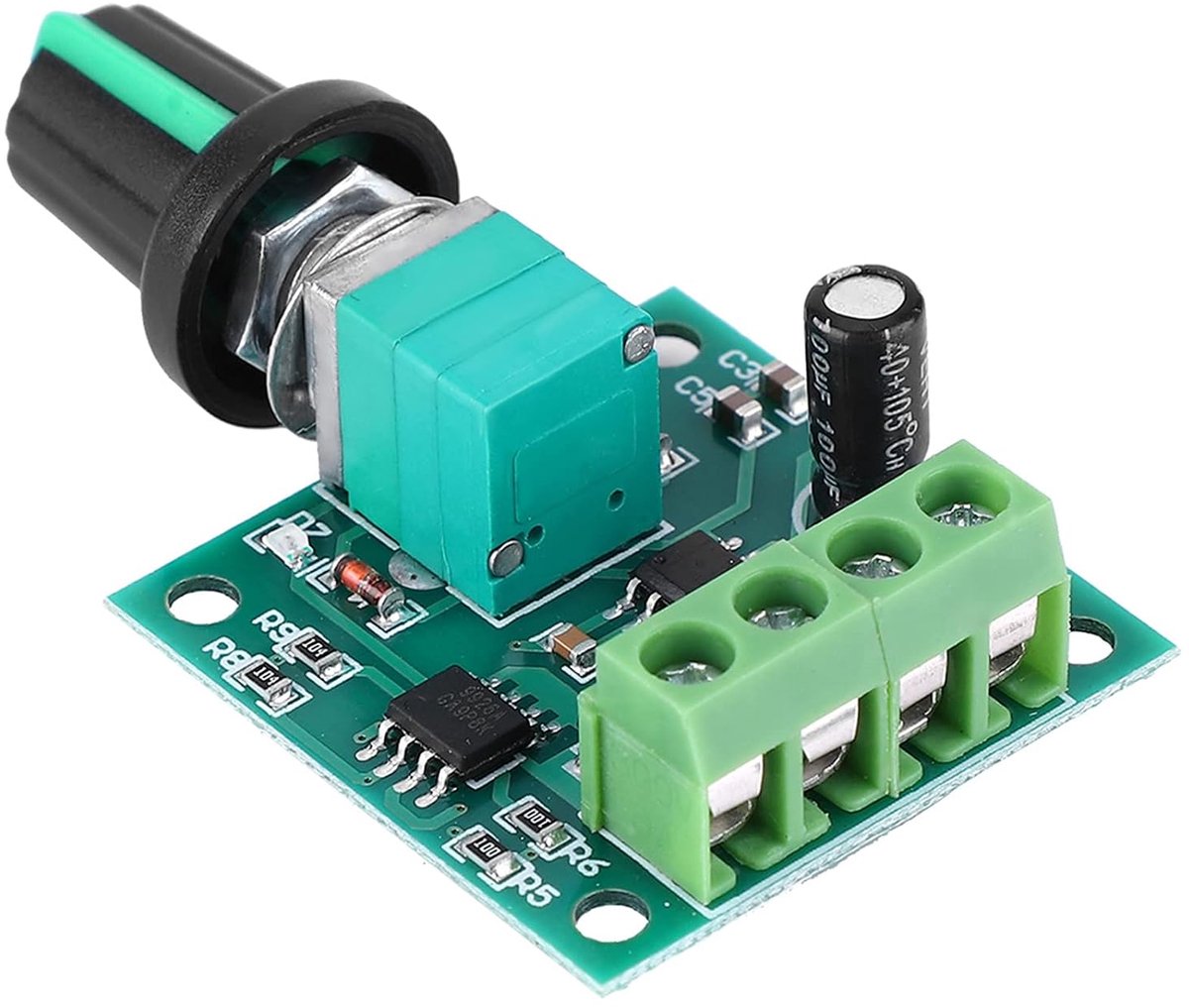 DC motor snelheid regelaar 12V 2A - compacte mini motorcontroller - 0-100% snelheid aanpassing - eenvoudig te bedienen - ShopVlot