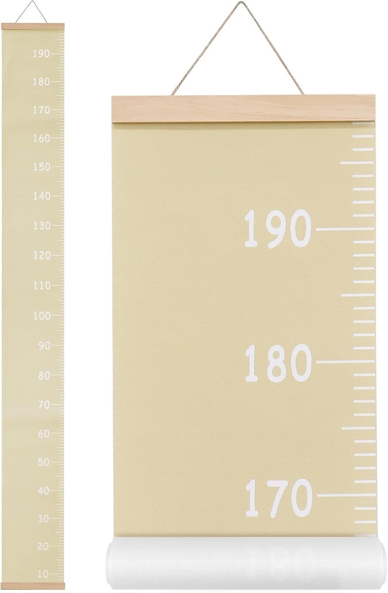 Meetlat voor kinderen - wandsticker groeimeter - turmerkleur - decoratie kinderkamer, voor baby's en peuters - ShopVlot