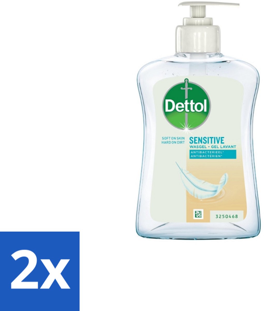 2 x Dettol - Handzeep - Hypoallergenic - Gevoelige Huid - 250 ml - Handzeep - Hypoallergeen - Gevoelige Huid - Antibacterieel - Dermatologisch Getest