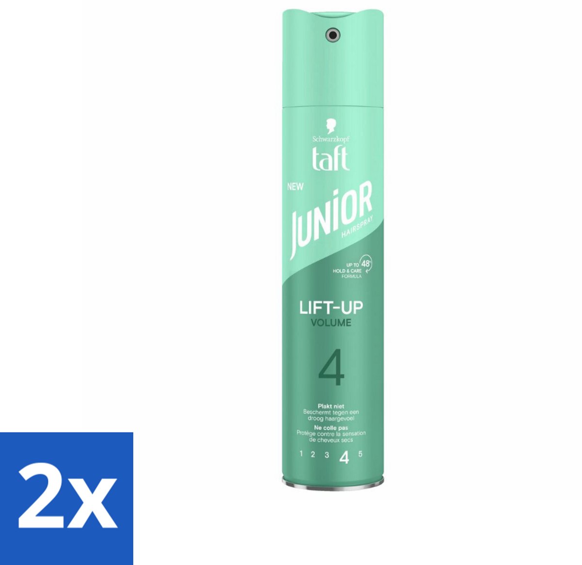 2 x Taft - Lift-Up Volume 4 - Haarspray - Extra volume voor kids - 250 ml - Haarspray Voor Kinderen - Volume Haarspray - Taft Junior - Kinderhaarspray - Haarspray Voor Kids
