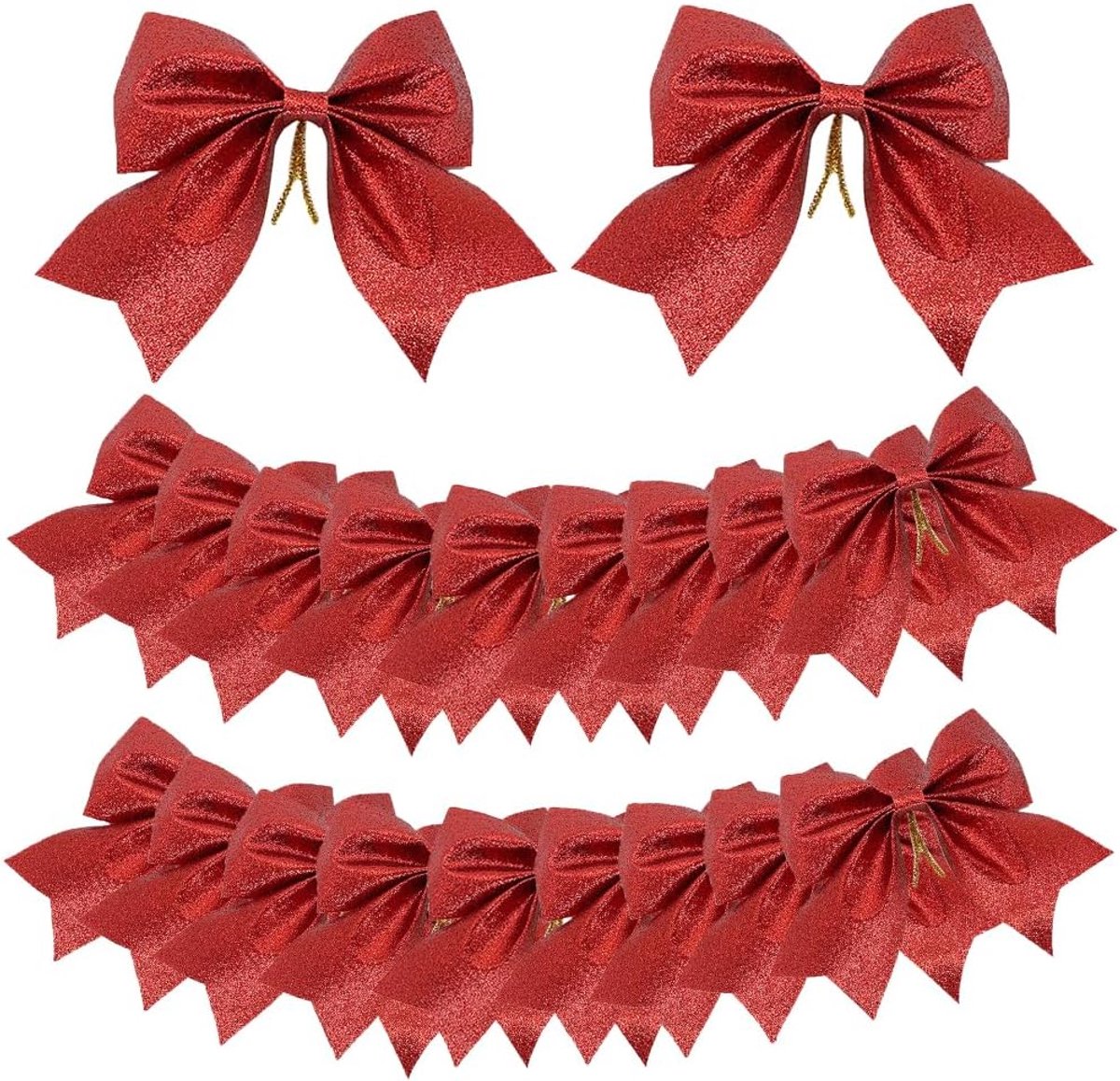 Kerstboomdecoratie Strikken 20 Stuks - Rood Linnen - Herbruikbaar - Creëer een feestelijke sfeer - ShopVlot
