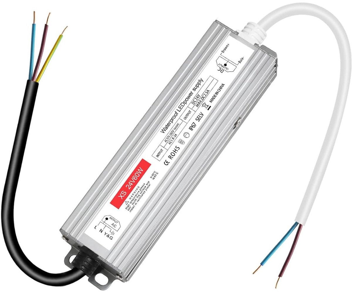 Transformator 220V naar 24V - 60W LED Driver - Waterproof IP67 - Geschikt voor G4, GU5.3, MR11, MR16 - ShopVlot