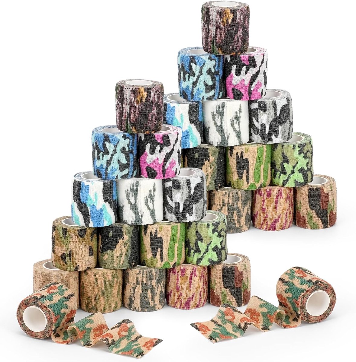 32 rollen camouflageband, rekbaar, zelfklevend wikkelverband - ShopVlot
