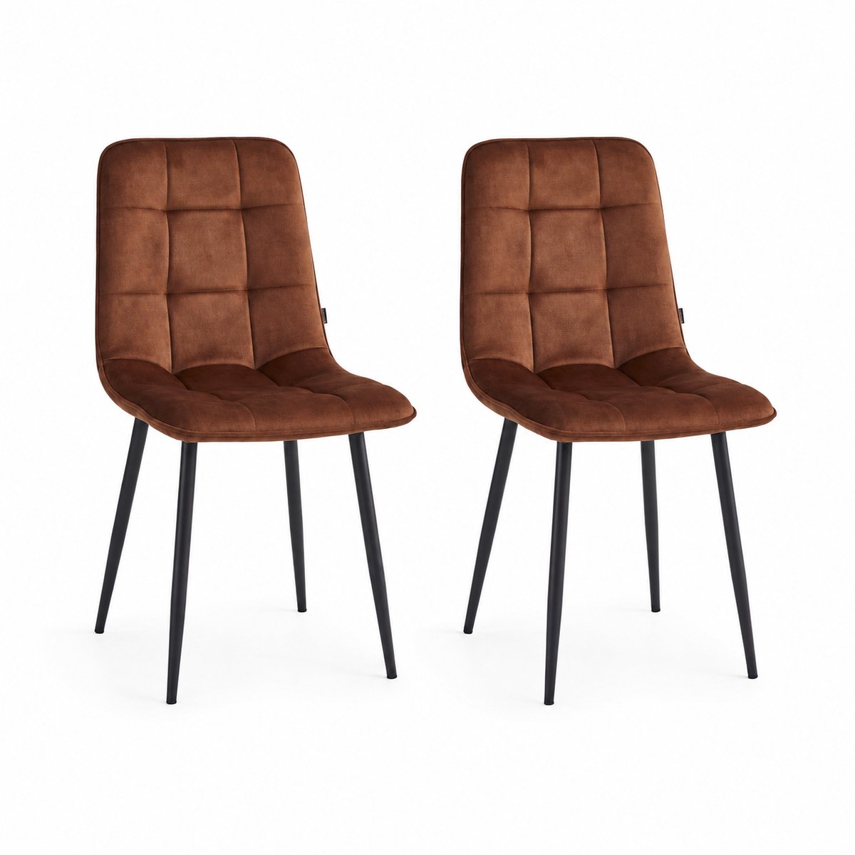 Colenis - Ela Eetkamerstoel - Set Van 2 - Oxid Red - Adoré Velvet - Design