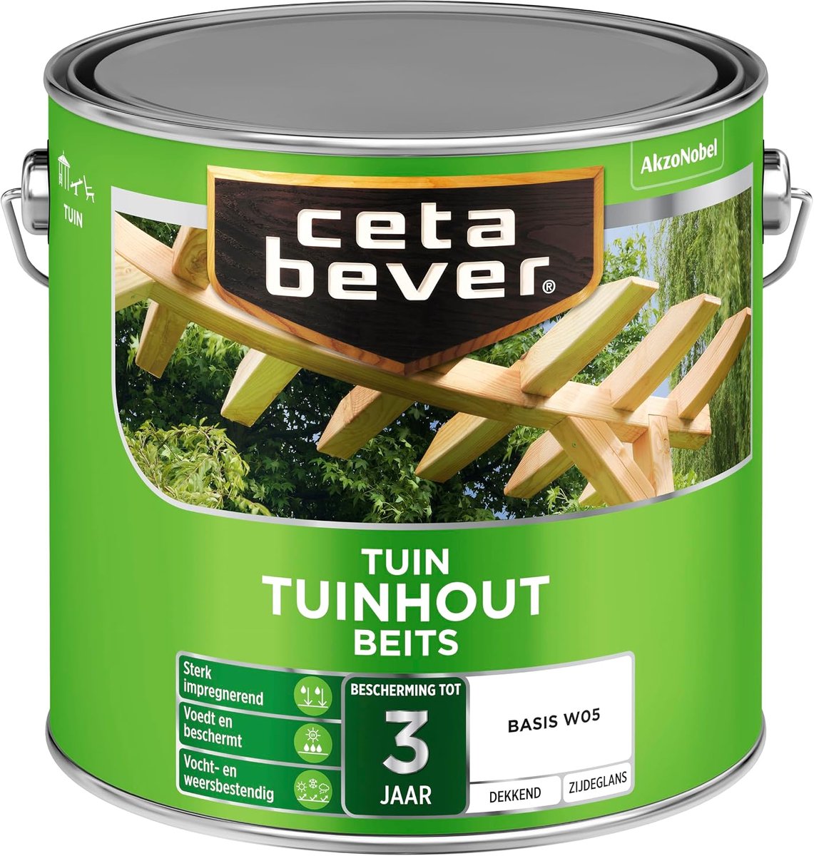 Tuinhoutbeits 2,5 L - Wit - Bescherming tot 3 jaar - Voedt en beschermt - ShopVlot