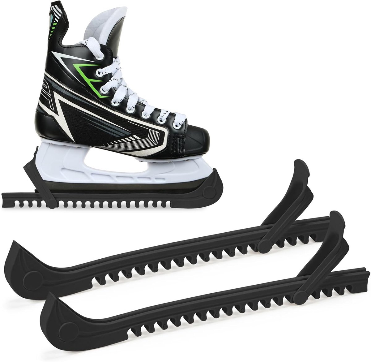 Schaatsbeschermers - Zwart - 34,5 cm - Verstelbaar en Slijtvast - Voor Kinderen en Volwassenen
