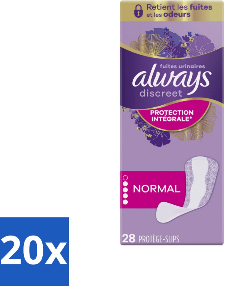 20 x Always - Inlegkruisjes - Long - Protection - 28 Inlegkruisjes - Blaaszwakte - Inlegkruisje - Incontinentiel - Urineverlies - Geurcontrole