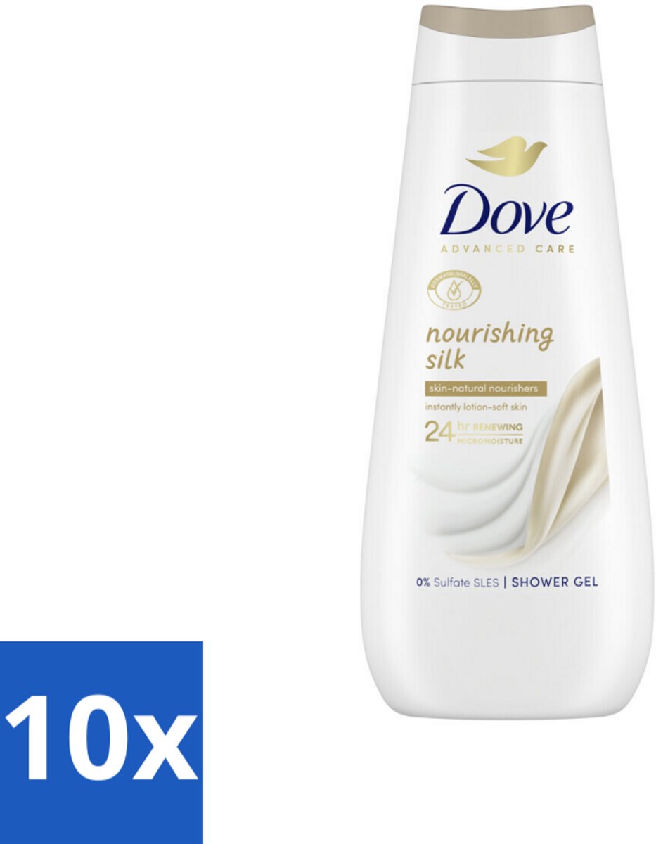 10 x Dove Douchecrème - Nourishing Silk - 400 ml - Douche Crème - Droge Huid - Zijdezachte Huid - Hydraterend - Micro Moisture