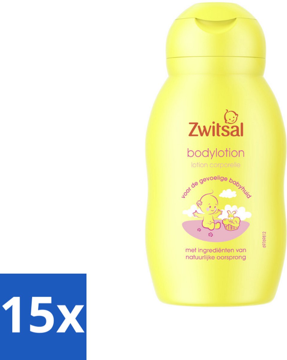 15 x Zwitsal - Verzorgende Bodylotion - Gevoelige Babyhuid - 75 ml - Babyhuid Verzorging - Gevoelige Huid - Baby Lotion - Zwitsal Bodylotion - Hydratatie Babyhuid