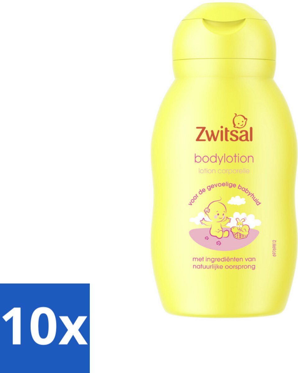 10 x Zwitsal - Verzorgende Bodylotion - Gevoelige Babyhuid - 75 ml - Babyhuid Verzorging - Gevoelige Huid - Baby Lotion - Zwitsal Bodylotion - Hydratatie Babyhuid