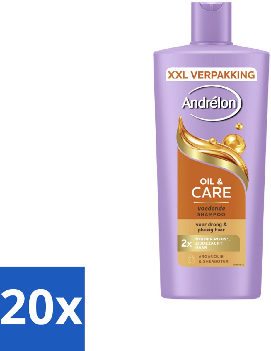 20 x Andrélon – Shampoo – Oil & Care – 685 ml - Droog Haar - Pluis - Haar Verzorging - Haar Glans - Haar Voeding