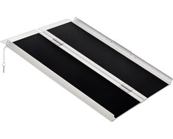 HOMCOM Rampe pour fauteuil roulant - Aluminium - 91x72x5 cm - Noir