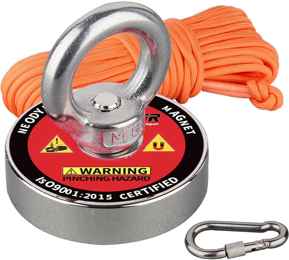 MUTUACTOR 100kg Neodymium magnet N52 Super Powerful Round Ring Powerful Fish Recovery NdfeB Round Magnet C48L - ShopVlot