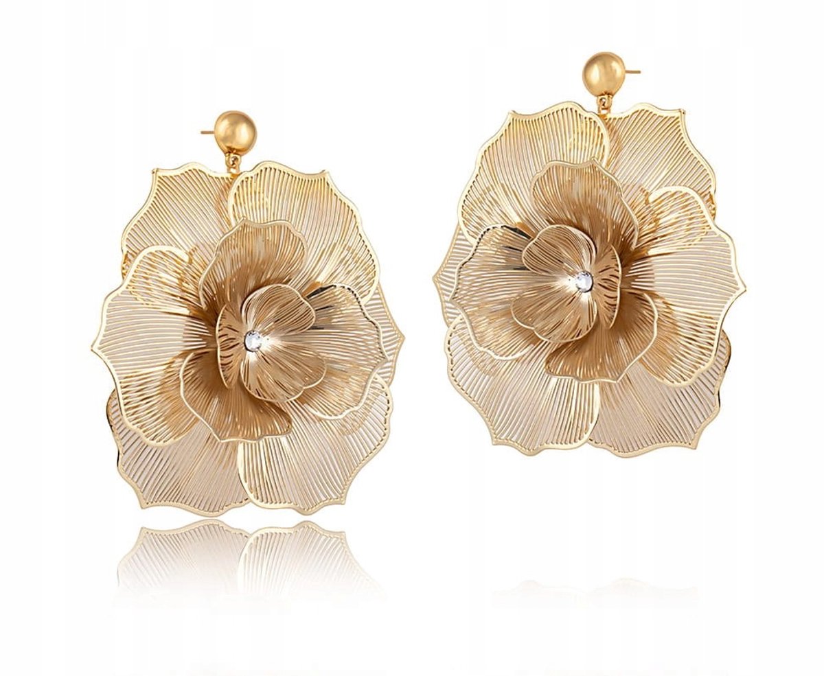 3D Bloemen Oorbellen met Preciosa Kristallen