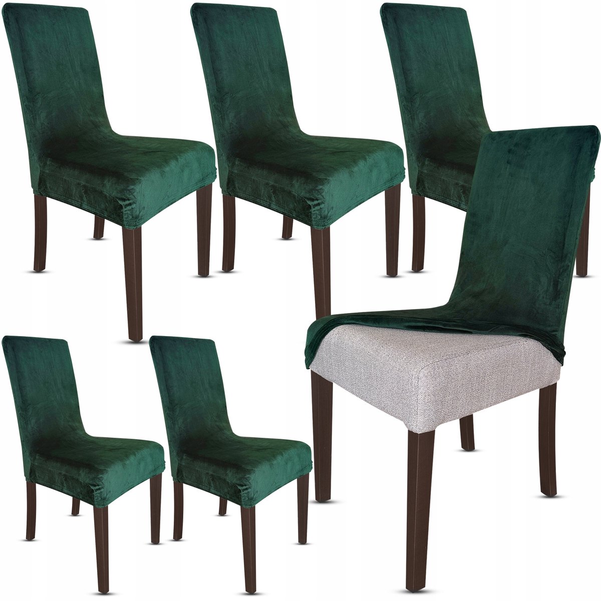 6x Universele Stoelhoes Velours Flesgroen - Luxe en Bescherming