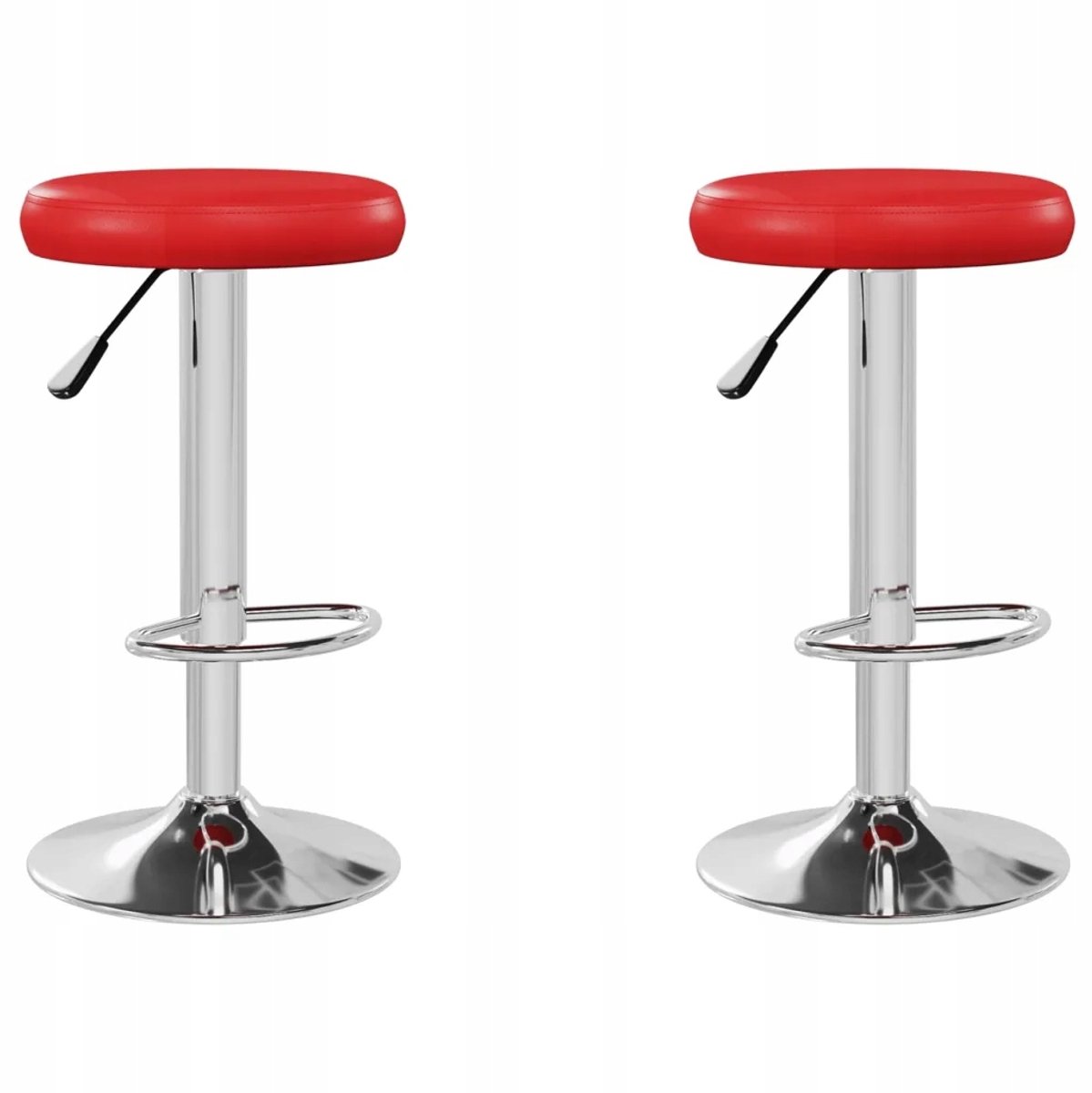 Rode Barstoelen Kunstleer, Verstelbaar & Draaibaar (2 stuks)