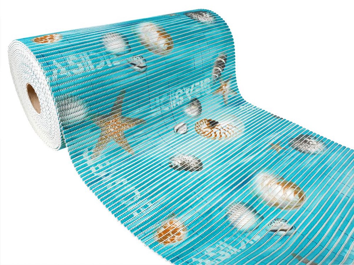 Antislip Badkamermat PVC 65cm Breed - Zeegras Patroon