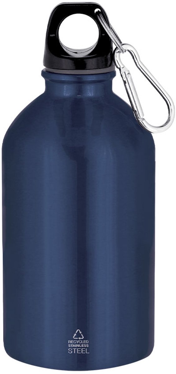 Bidon van 500 ml vervaardigd uit gerecycled roestvrij staal met metallic afwerking Beyls Marine Blauw