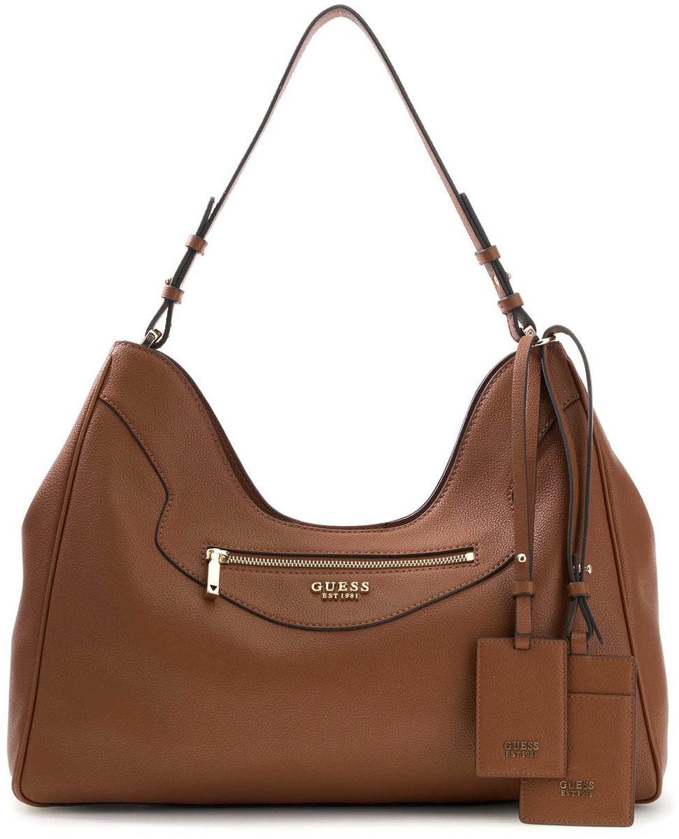 GUESS schoudertas Antonia Hobo Cognac bruine