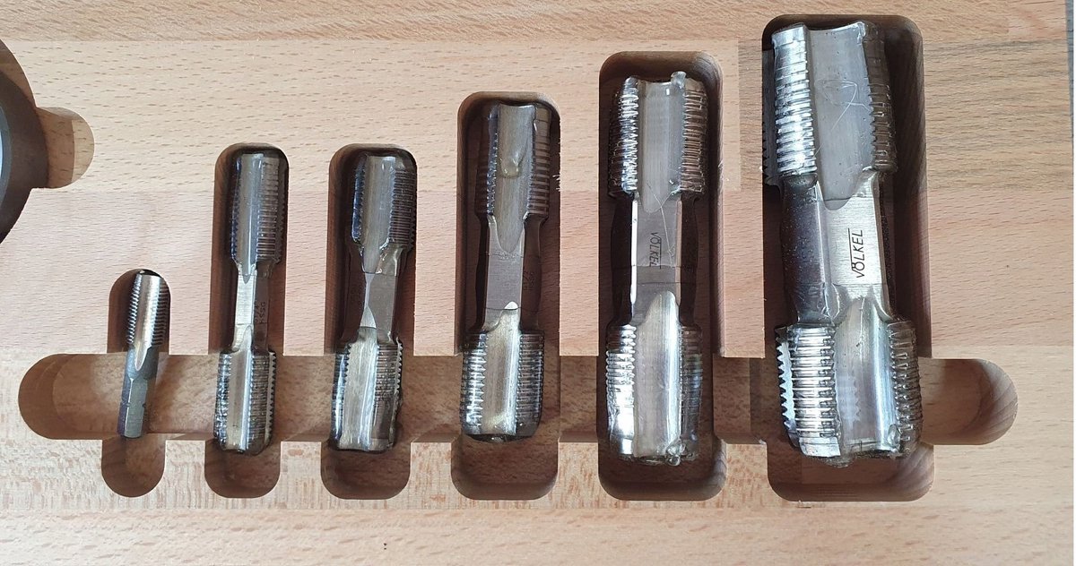 Volkel G 1/8"-1" Schroefdraad Snijgereedschap Set 12 Delig