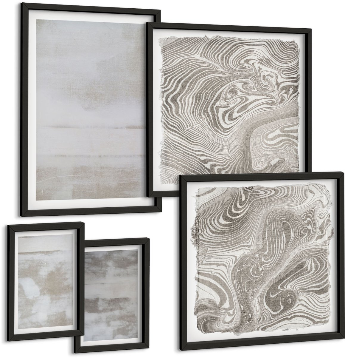 Tulup 4-Delige Schilderij Set - Versleten texturen, moderne industriële stijl - 50 x 50 cm, 20 x 30 cm en 40 x 60 cm - Muurdecoratie - Wanddecoratie - Slaapkamer